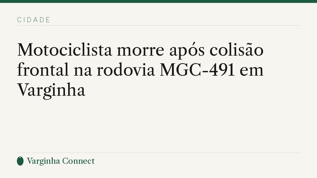 Motociclista morre após colisão frontal na rodovia MGC-491 em Varginha